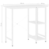 Computer Desk White 80x40x72 cm MDF and Metal 20555