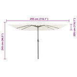Garden Parasol Sand 295 x 295 x 245 cm Polyester and Steel 42003660