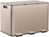 45L Triple Compartment Stainless Steel Bin, with Deodoriser Holders - Gold Tone T3398P328325