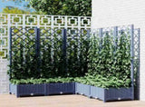 Garden Planter with Trellis Blue Grey 120x120x121.5 cm PP 318256