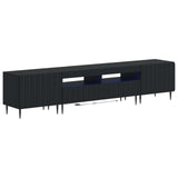5 Piece LED TV Cabinet Black Engineered Wood 3416513