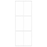 Sliding Door White 76x205 cm Tempered Glass and Aluminium 155216