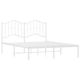 Metal Bed Frame without Mattress with Headboard White 150x200cm 373840