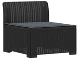3-Seater Garden Sofa with Cushions Rattan Look PP Anthracite 3443821