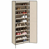 Shoe Cabinet Cream 60x30x166 cm Fabric 337260