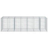 Gabion Basket with Cover 350x100x100 cm Galvanised Iron 3295195
