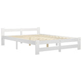 Bed Frame without Mattress White Solid Pine Wood 120x200 cm 322000