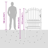 Fence Gate with Spikes EMMEN 100 x 175 cm Powder-coated steel 146401