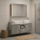 Bathroom Cabinet Set 4 pcs Concrete Grey Engineered Wood 3406546