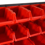 152203 30 Piece Workshop Shelf Set Red and Black 77x39cm Polypropylene