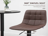 Adjustable Bar Stools Set of 2, Swivel PU Leather Upholstered Barstools with Tufted Seat and Back, T3398P329827