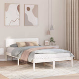 Bed Frame with Headboard White 120 x 190 cm Solid Pine Wood 872117