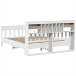 ZNTS Bed Frame without Mattress White 200x200 cm Solid Wood Pine 3323249