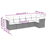 6 Piece Garden Sofa Set with Cushions Light Grey Poly Rattan 3217662