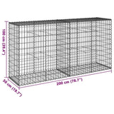 Gabion Basket with Cover 200x50x100 cm Galvanised Iron 3295143