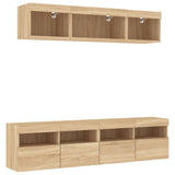 5 Piece TV Wall Units with LED Sonoma Oak Engineered Wood 3216720