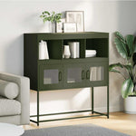 ZNTS Sideboard Olive Green 100.5x39x107 cm Cold-rolled Steel 853420