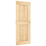 Sliding Door with Hardware Set 80x210 cm Solid Wood Pine 3332713