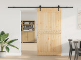 Sliding Door NARVIK Natural and Black 80 x 210 cm 3445294