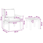 Garden Sofa Set 6 pcs Brown 45 x 45 x 38cm Solid Acacia wood 3331815