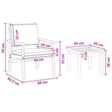 Garden Sofa Set 6 pcs Brown 45 x 45 x 38cm Solid Acacia wood 3331815