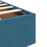 Ottoman Bed Frame No Mattress Dark Blue 200x200 cm Velvet 3310989