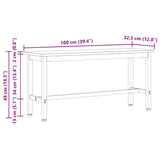 Dining Bench White 100 x 32.5 x 49 cm Solid pine wood 873788