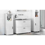 Bathroom Cabinet with Drawer with Door White 76.5 x 35 x 64 cm 883294