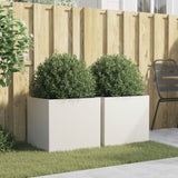 ZNTS Planters 2 pcs White 49x47x46 cm Steel 841562