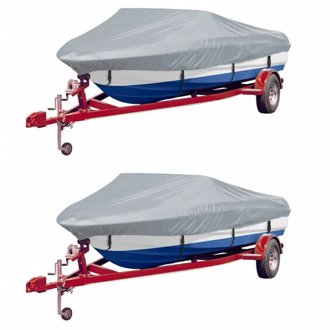 Boat Covers 2 pcs Grey Length 427-488 cm Width 229 cm 279106