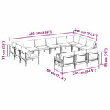 Garden Sofa Set 14 pcs Anthracite Steel 3379029