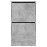 Shoe Cabinet with 2 Flip-Drawers Concrete Grey 60x42x108 cm 3214388
