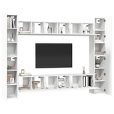 10 Piece TV Cabinet Set White Engineered Wood 3078652
