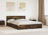 Bed Frame with Drawer Smoked Oak 140 x 200 cm Engineer Wood 3407988