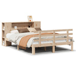 ZNTS Bookcase Bed without Mattress 120x200cm Solid Wood Pine 3322708