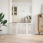 Dog Gate Foldable 3 Panels White 150 cm Poplar Wood 352244