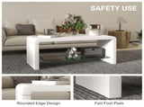 Curved Two-Tier Coffee Table - High Gloss White T3398P343525