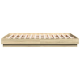 Bed Frame with LED without Mattress Sonoma Oak 140x200 cm 3209795