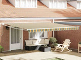 Retractable Awning Green and White 400 x 350 x 165 cm 3330839