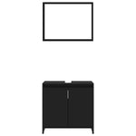 ZNTS 3 Piece Bathroom Furniture Set Black Engineered Wood 3056926