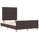 ZNTS Bed Frame Dark Brown 120x200 cm Fabric 3344721