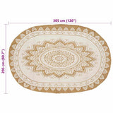 Area Rugs Floral Natural with White Print 205 x 305 cm Jute 42010828