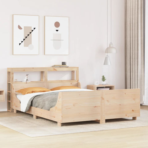 ZNTS Bed Frame without Mattress 150x200 cm King Size Solid Wood Pine 3306456
