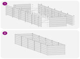 Raised Garden Bed Grey 400 x 80 x 55 cm cold-rolled steel 8006431