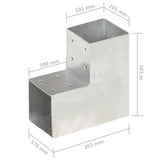 Post Connectors 4 pcs L Shape Galvanised Metal 101x101 mm 145478