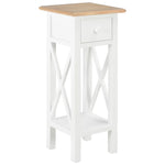 ZNTS Side Table White 27x27x65.5 cm Wood 280057