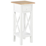 ZNTS Side Table White 27x27x65.5 cm Wood 280057