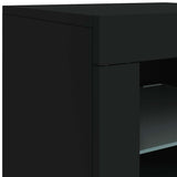 Sideboard with LED Lights Black 162x37x67 cm 3209031