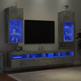 2 Piece TV Cabinet Set with LED Lights Concrete Grey 40,5x30x90 cm 837050