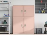 Storage Cabinet 2 pcs Pink 90 x 40 x 160 cm Steel Lockable 3438712